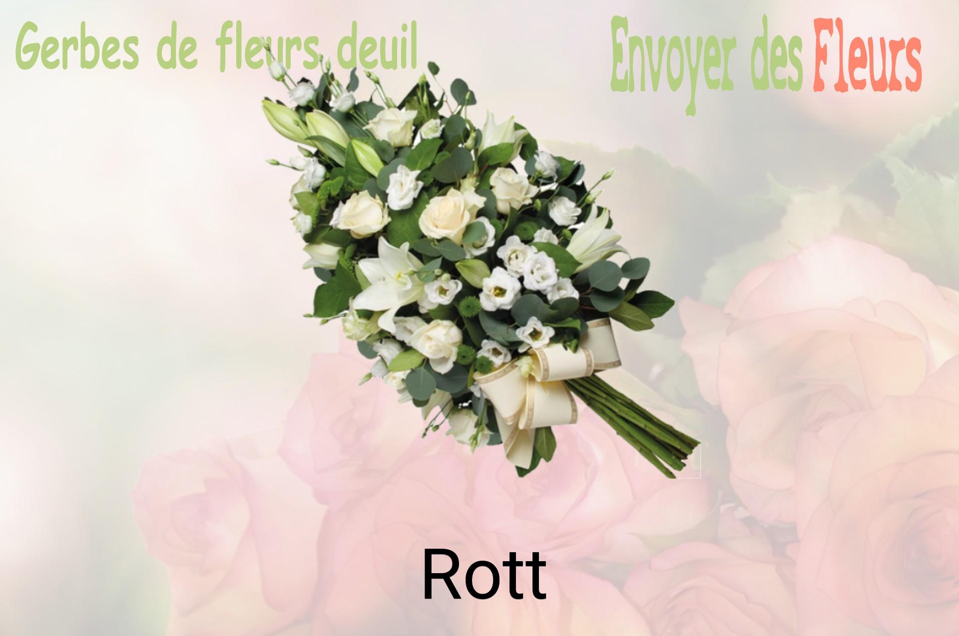 Gerbe de fleurs de deuil livrée à Rott
